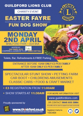Easter Opening Times and Charity Dog Show